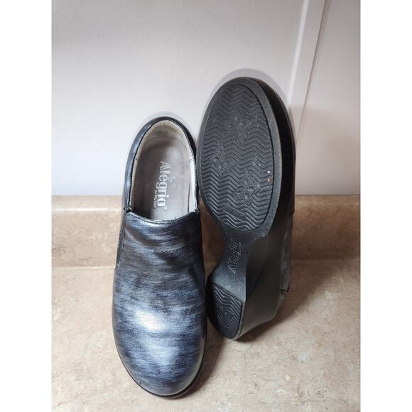 ALEGRIA Sz EU 38 7.5 Metallic Leather Clog Comfort Shoes Nursing Professional - Picture 4 of 6